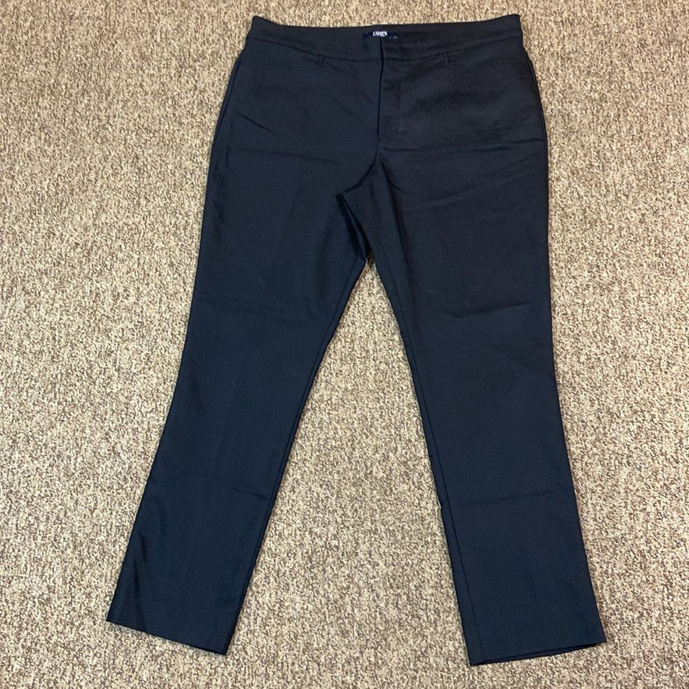Chaps Est 1978 Black Dress Pants With Flat Front And Straight Leg Size 16 Plus